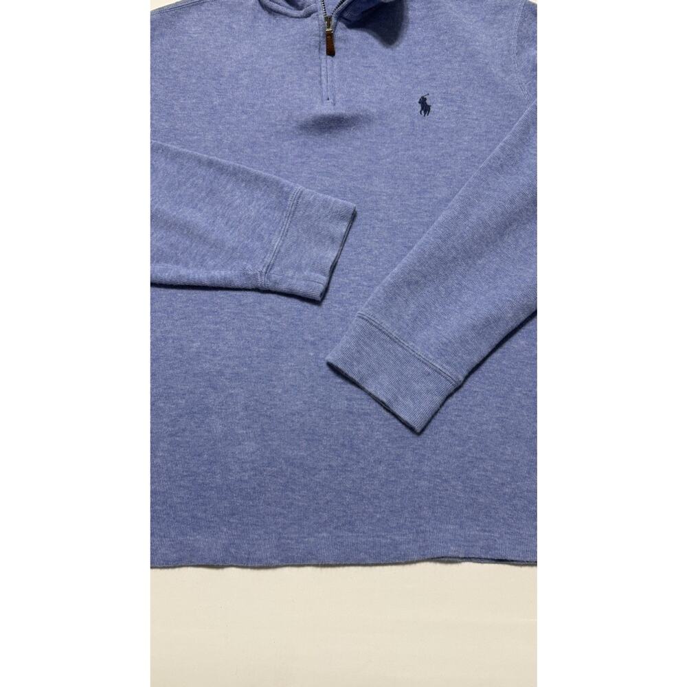 Polo Ralph Lauren Mens Small Blue 1/4 Zip Estate Rib Pullover Mock Neck Preppy - Picture 7 of 11
